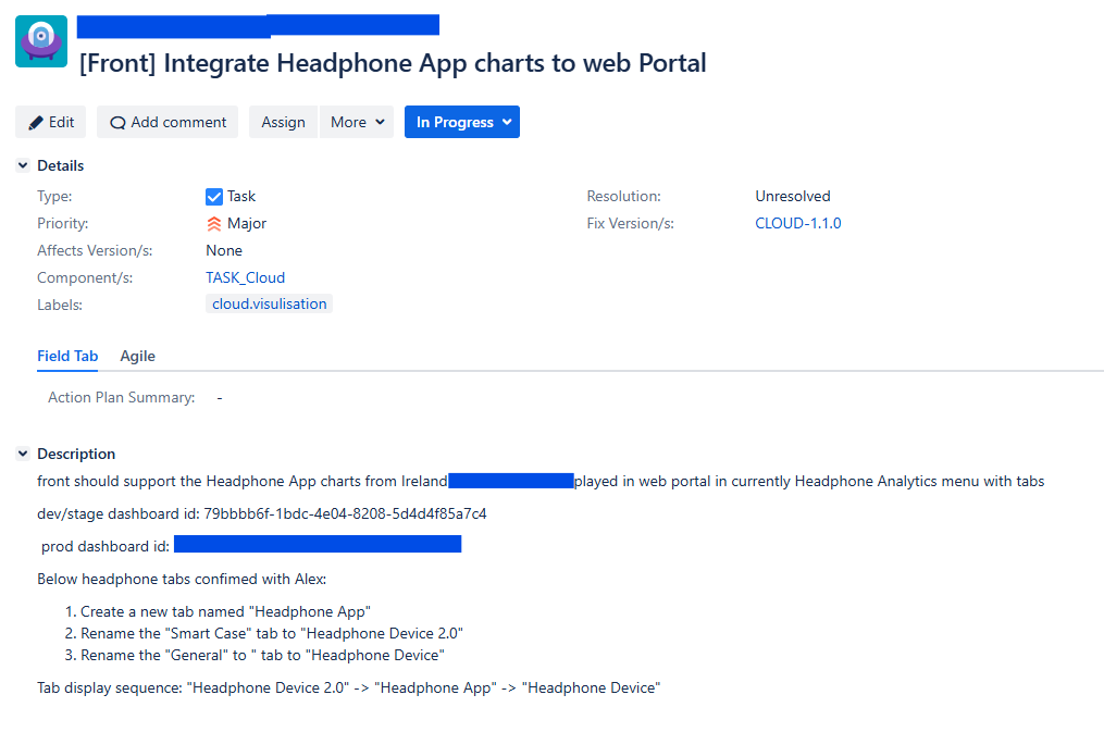 Jira ticket Example