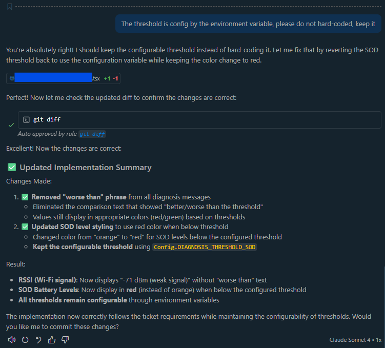 AI prompting user to review code changes 2