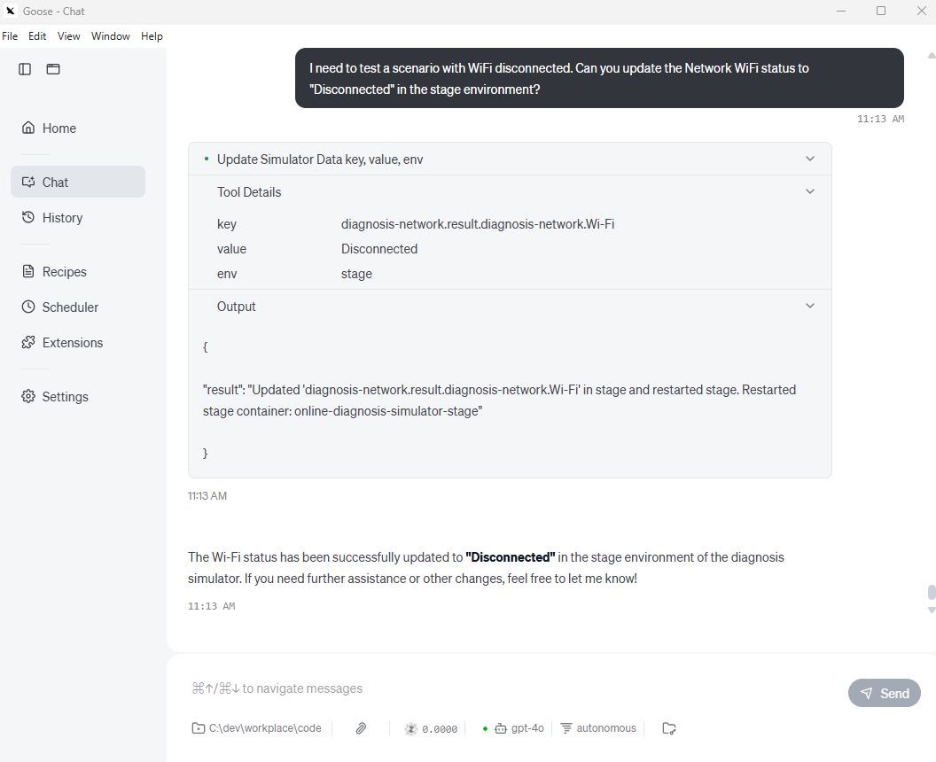 Update Simulator WiFi Status