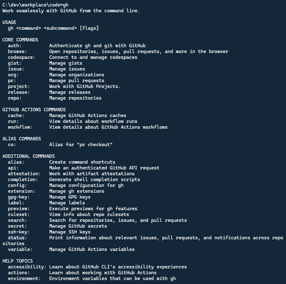 GitHub CLI Commands Example
