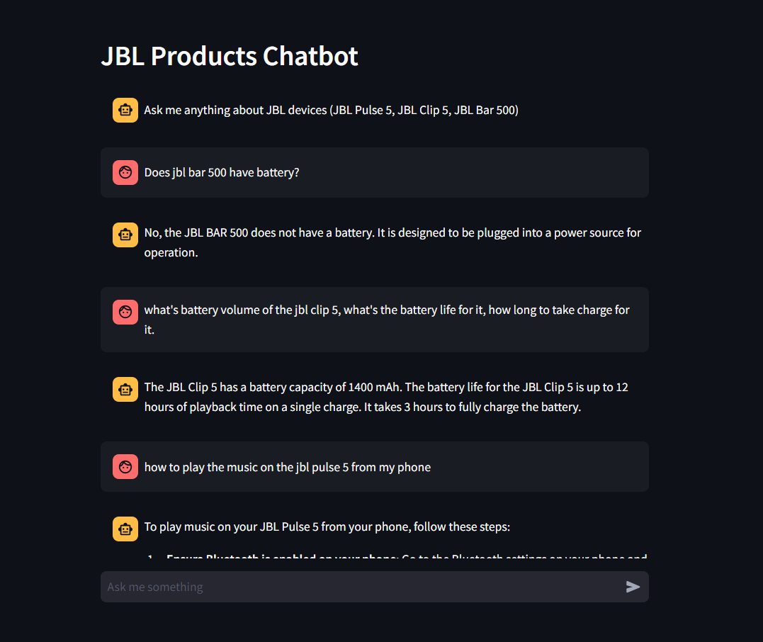 RAG Chatbot Streamlit Interface