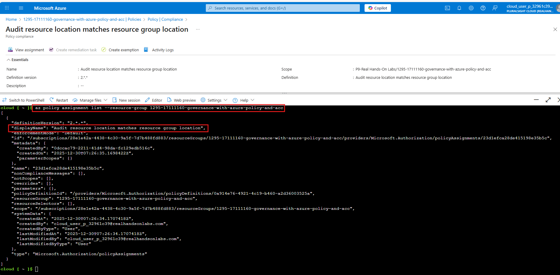 Azure Policy CLI List Assignments