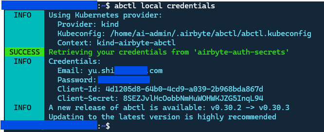 Airbyte Credentials