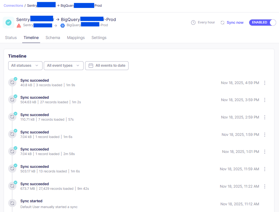 Airbyte Schedule Sync