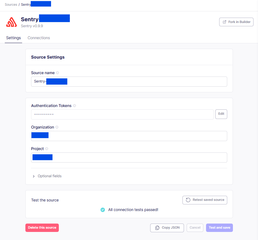 Airbyte Sentry Source